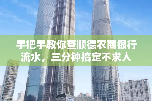 手把手教你查顺德农商银行流水,三分钟搞定不求人