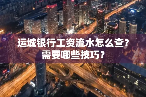 运城银行工资流水怎么查?需要哪些技巧?